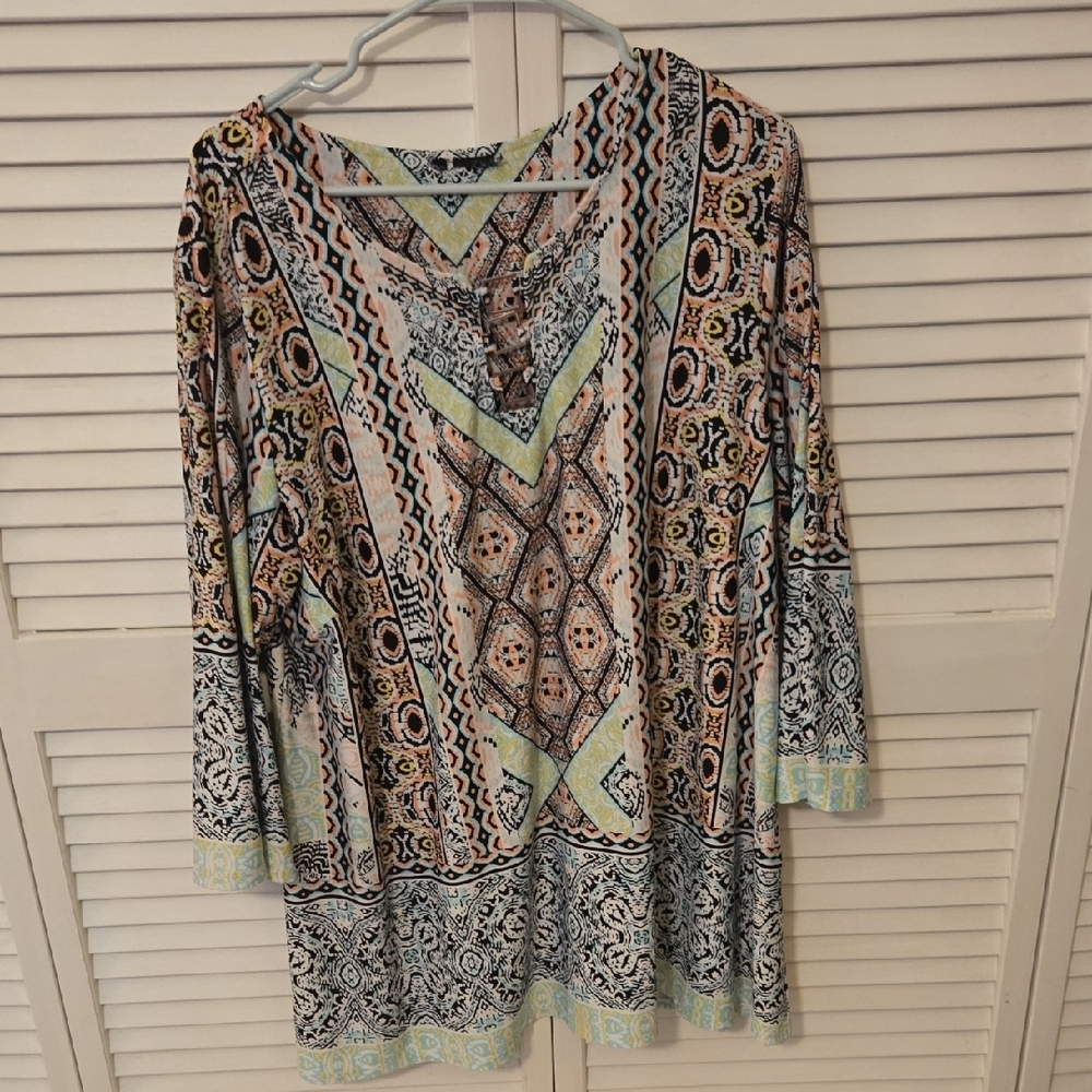 Multicolor Patterned Women's Top
